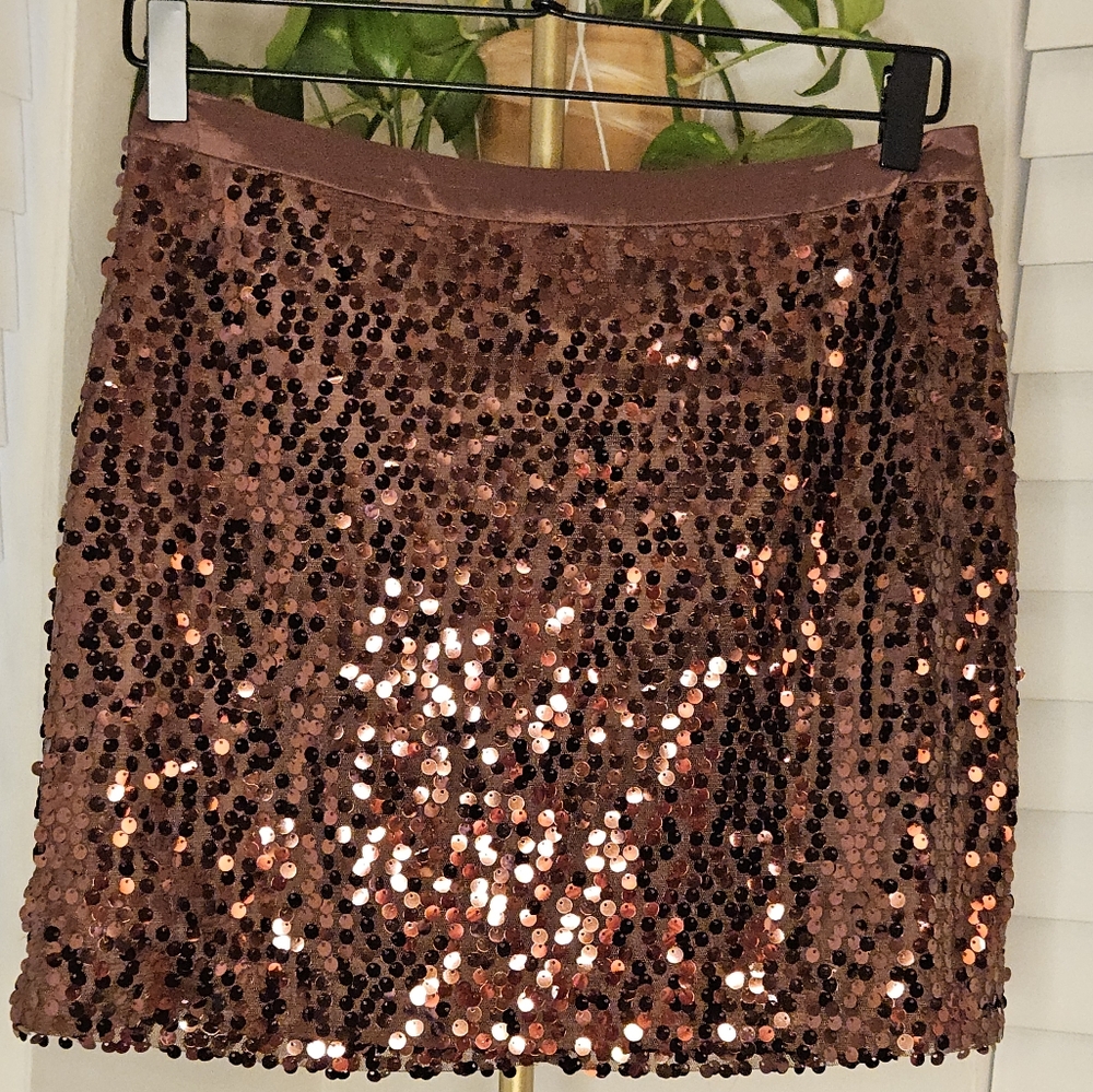 Banana Republic Brown Sequin Mini Skirt